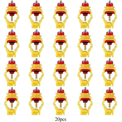 20 stuks/pak Automatische Kippenvoernippels Eend Pluimvee Water Drinkdispenser voor 20mm Buis
