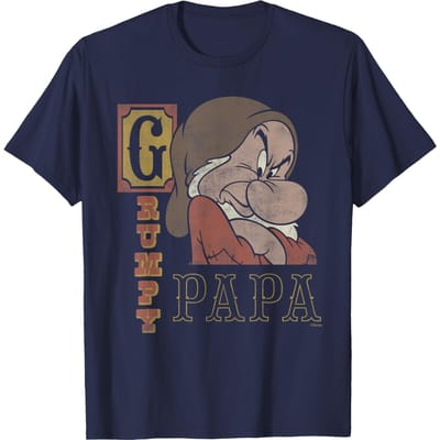T-shirt Disney Blanche-Neige et les Sept Nains Grincheux Papa M bleu marine