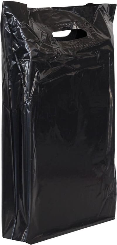 250x Plastic tassen 37x44+2x4cm Zwart
