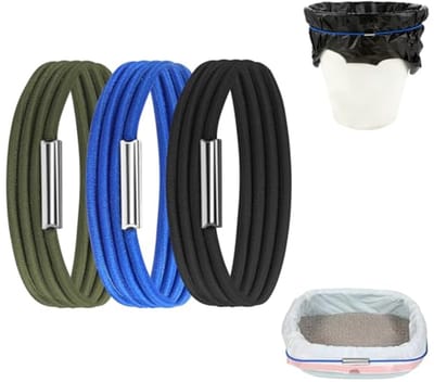 3-delige Rubberen Afvalbak Tyres - Verstelbare Elastische Band voor Afvalbakken, Keuken, Kantoor, School - Multifunctionele Straps