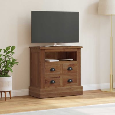 vidaXL - Opbergkast - met - lade - Naturel - 60 - x - 30 - x - 60 - cm - Massief - Teakhout