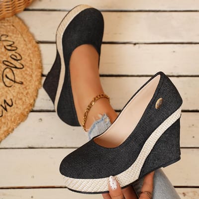 Dames Chunky Plateau Sleehak Pompen Zomer Instappers Schoenen Vrouw Strand Enkelbandjes Hoge Hakken Grote Maten Schoenen De Mujer 36 brown