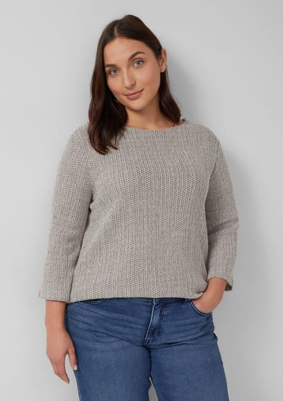 s.Oliver - female - Verkort gestructureerd shirt met 3/4 mouwen