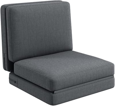 HOMCOM - Vloersofa - 3-in-1 - Scharnierend - Polyester - Donkergrijs