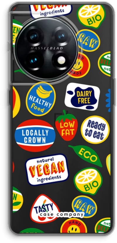 Case Company® - Hoesje geschikt voor OnePlus 11 hoesje - Fruitsticker - Soft Cover Telefoonhoesje - Bescherming aan alle Kanten en Schermrand