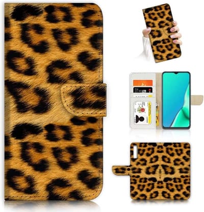 Portemonnee Book Case Hoesje Geschikt voor: Samsung Galaxy A01 - Luipaard Print