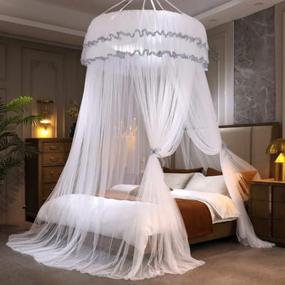 KZQ met een ronde kanten koepel en een elegant prinsessendesign, perfect voor zowel binnen- als buitenslaapkamerdecoratie, geschikt voor meisjes, jongens en volwassenen.