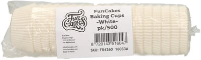 FunCakes Baking Cups - Wit - 500 Stuks - Cupcake Vormpjes Papier