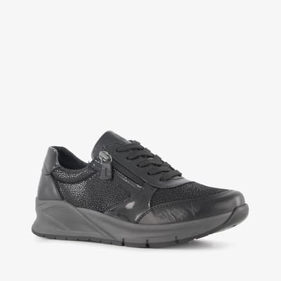 Hush Puppies leren dames sneakers zwart - Maat 38 - Uitneembare zool