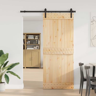 vidaXL - Schuifdeur - NARVIK - Naturel - en - Zwart - 85 - x - 210 - cm - (152,5 - cm)