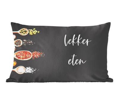 Sierkussens - Kussentjes Woonkamer - 60x40 cm - Quotes - Specerijen - Kruiden - Spreuken - Lekker eten