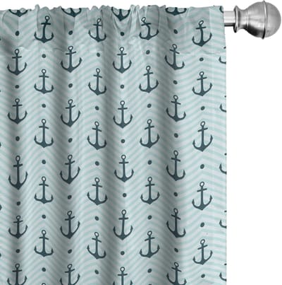 ABAKUHAUS Anker-gordijnen – Zigzag – 2x75x225 cm – Donkergroen Turkoois