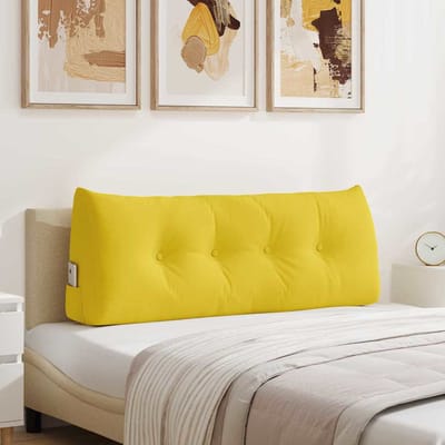 vidaXL - Rugkussen - Licht - Geel - 120 - x - 24 - x - 50 - cm - Stof
