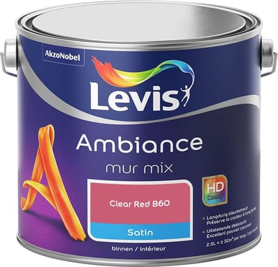 Levis - Ambiance Mur Satin Mix - Clear Red B60 - Mengverf - 2,5 L