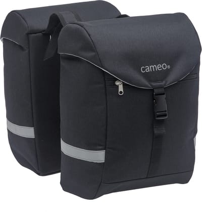 New Looxs Cameo Sports Fietstas Dubbel - 28 liter - Zwart - Bevestiging met Riempjes - Geschikt voor Electrische Fietsen