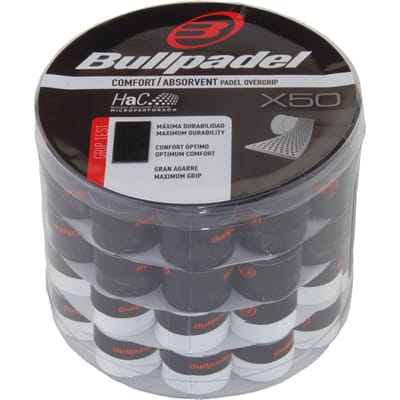 Bullpadel Overgrip Box X50 – zwart en wit - 50 stuks