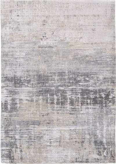 Wasbaar Binnen & Buiten Vloerkleed - 140 x 140 cm - Louis De Poortere Streaks Coney Grey - Laagpolig Tapijt - Gerecycled PET - Made in Belgium - Circulair