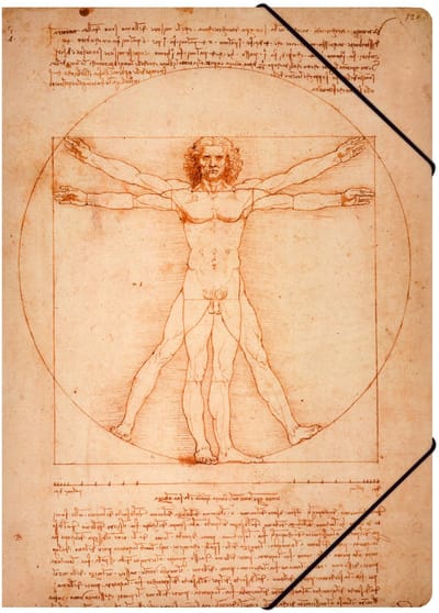 Lanzfeld Da Vinci - Documentenmap A4 - Met Elastiek - Vitruvian Man - A4-formaat