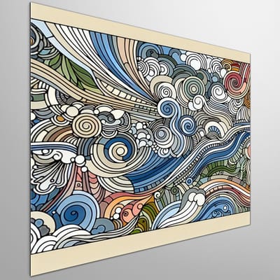 Line art relief schilderij | Lineair reliëf: Een kunstwerk gevuld met diepte en finesse | Kunst - 20x20 centimeter op Dibond | Foto op Dibond