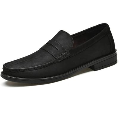 Rode Luxe Heren Slip-On Loafers Echt Leer Formele Schoenen Elegante Dresschoen Hoge Kwaliteit Herenschoenen Casual Schoenen Moccasins 41 zwart