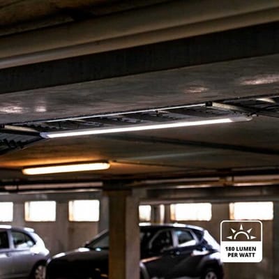 HOFTRONIC LED batten 120 cm – 40 Watt 7200 lumen – flikkervrij – warm wit 3000K – niet dimbaar – polycarbonaat wit – IP20 – onderbouwverlichting garage werkruimte kelder