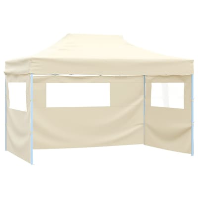 vidaXL - Vouwtent - met - 3 - wanden - 3x4,5 - m - crème