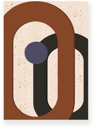 Poster 20x30 cm - Ovalen - Terrazzo - Beige - Bruin - Abstract - Modern - Muurdecoratie - Wanddecoratie
