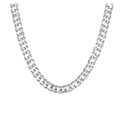 Lucardi Heren Ketting gourmetschakel - Echt Zilver - Ketting - Vaderdag Cadeautje - 45 cm - Zilverkleurig
