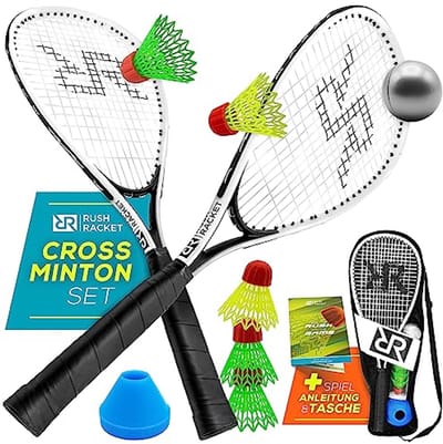 5-delige Speedbadmintonset - Professionele Crossmintonset met Rackets en Shuttles