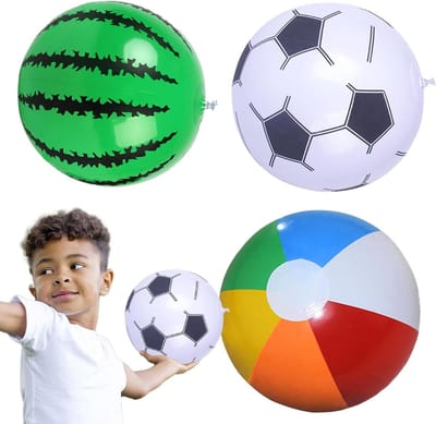 Strandballen Kinderen - Opblaasbare Speelbal - Zomerse Spelletjes - Lekvrij Ontwerp - 3 Stuks 30cm - Multicolor