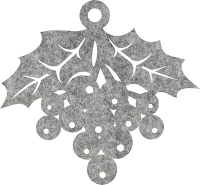 Kerstbes vilt onderzetter - Gemeleerd grijs - 6 stuks - 10 x 10 cm - Tafeldecoratie - Glas onderzetter - Valentijn - Cadeau - Woondecoratie - Tafelbescherming - Onderzetters voor glazen - Keukenbenodigdheden - Woonaccessoires - Tafelaccessoires