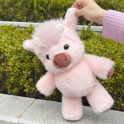 Kawaii Hooglandrund Pluche Speelgoed Knuffelbaar Rennen Koe Knuffeldier Premium Zachte Stof Verjaardag Kerst Speelgoed Metgezel Cadeau 34cm