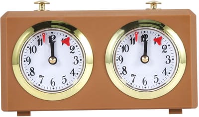 Schaakhorloge Analoog - Spel Timer - Schaken Spelen - Geen Batterij Nodig - 22 x 16 x 11 cm - Zwart