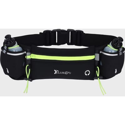 Heuptas Hardloopriem met waterflessen Telefoontas Waterdicht voor Sport Fitness groen