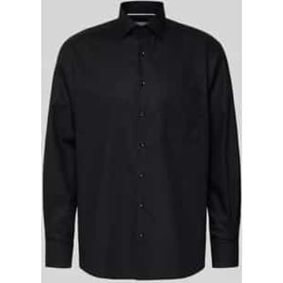 ETERNA comfort fit overhemd - popeline - zwart - Strijkvrij - Boordmaat: 40 (EU maat: M)