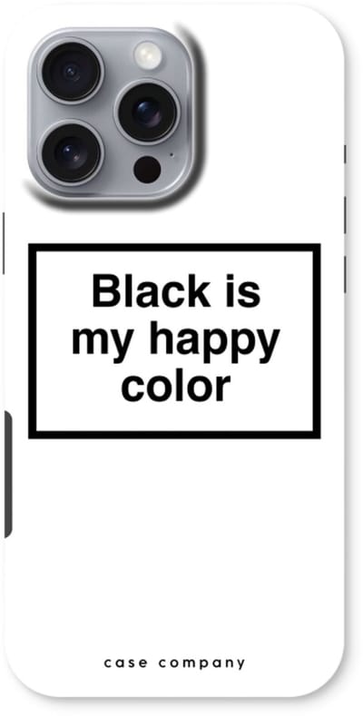 Case Company® - Hoesje geschikt voor iPhone 16 Pro Max hoesje - Black is my happy color - Tough Case - Maximale Bescherming alle Kanten en Schermrand