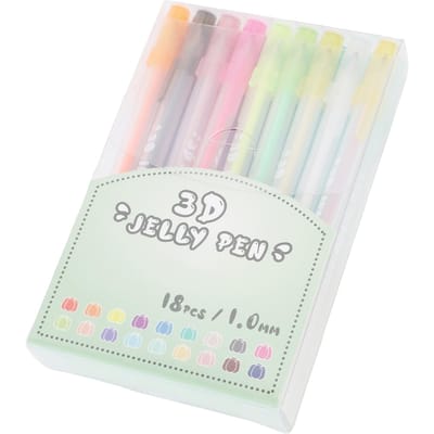 Set de stylos gel 3D Encre gel multifonctionnelle 18 couleurs Stylos de dessin artistiques pour l'écriture et les gribouillis white