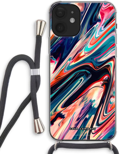 Case Company® - Hoesje met koord geschikt voor iPhone 12 hoesje met Koord - Quantum Being - Telefoonhoesje met Zwart Koord - Bescherming aan alle Kanten en Over de Schermrand
