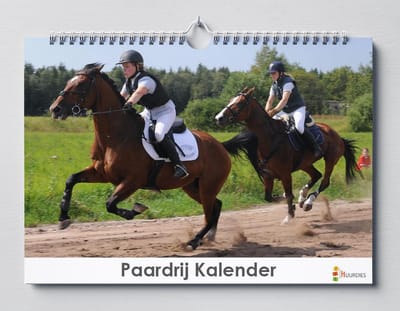 Paardrij verjaardagskalender 35x24cm | Wandkalender | Kalender | Verjaardagskalender Volwassenen