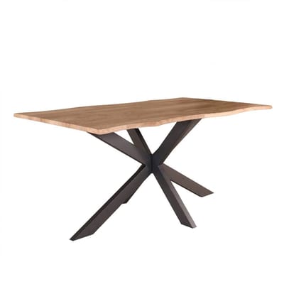 Eettafel langwerpig 160cm Jeffo bruin langwerpige tafel MDF eetkamertafel