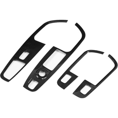 4 Pièces Cadre Interrupteur Lève-Vitre de Voiture Fibre de Carbone Noire Adapté pour Alfa Romeo Stelvio 17 20 black