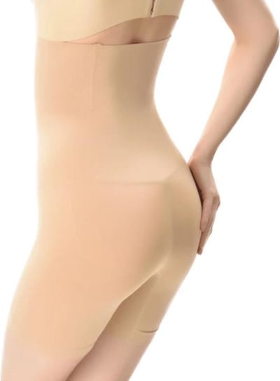 LOUZIR Naadloze Body/Butt lifter Afslankbroek - Hoge taille - Tummy controle slipje - Pant slips -Shapewear ondergoed- afslanken - Corrigerend broekje- Beige maat S