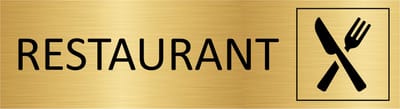 CombiCraft deurbordje Restaurant in goud met tape - 165 x 45 mm