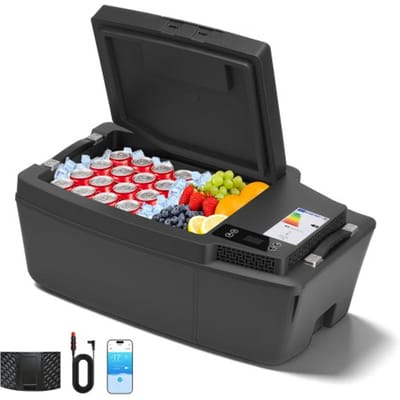 VEVOR Compressor Koelbox 40l, Autokoelkast Gemaakt van Ultralicht Epp, Elektrische Vriezer met App-Bediening, 12V/24V Dc, -10°C Tot 10°C, voor Vrachtwagens, Bestelwagens, Campers, Suv's, Boten, Reizen en Kamperen