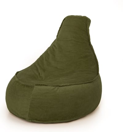 Drop & Sit - zitzak/stoel - trendy rib (corduroy) - groen - Noa JR - 100 Liter