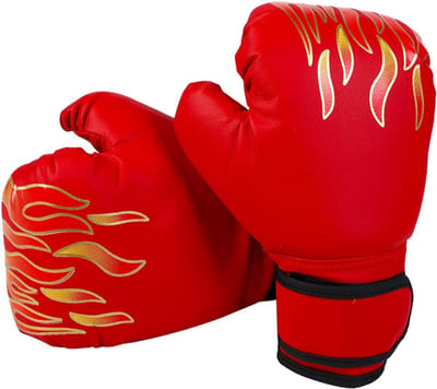 Bokshandschoenen voor kinderen, bokshandschoenen met volledige vingers, beschermde bokshandschoenen, vechtsporthandschoenen - vechtsportbokshandschoenen voor jongens en meisjes van 3 tot 12 jaar oud（rood）