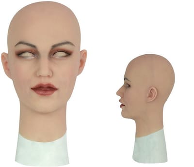 Siliconen - Vrouwelijk - Masker - Gezicht - 100% Hypoallergene Medische Siliconen - Realistisch - Crossdresser - Transgender - Mastectomie - Hoofd - Gezichtsmasker - Female Face