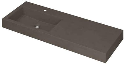 INK Momento Wastafel Quartz Wasbak Links met 1 Kraangat - 1200x450x90 mm - Quartz Beton