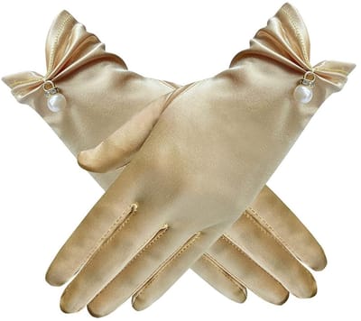 Dailygoods- Handschoenen Dames Korte Satijnen - Bruidshandschoenen - Avondhandschoenen - Feesthandschoenen - Halloweenhandschoenen - Comfortabel Polyester - Dameshandschoenen