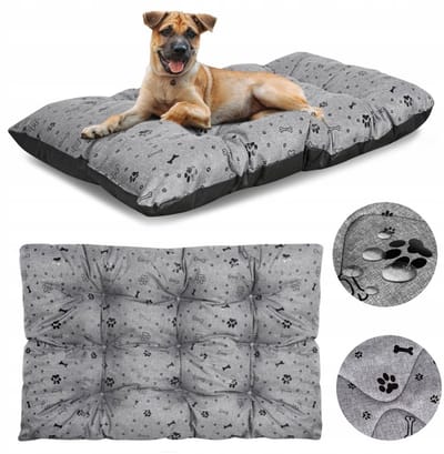 AIO Factory Prestige - Hondenbed - 140x100cm - Waterdicht - Grijs met Zwarte Botten